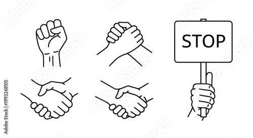 Hands with various gestures and signs.
