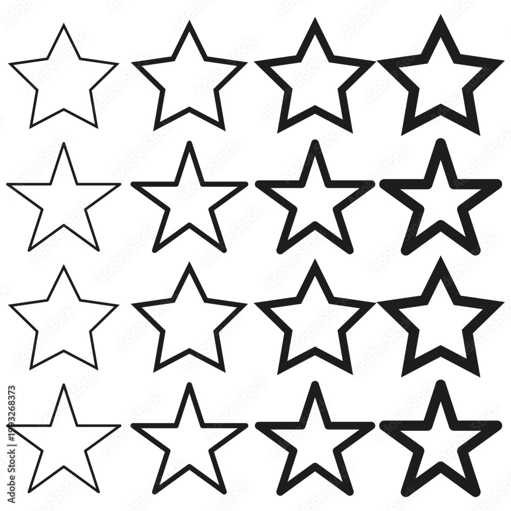 Obraz premium Star icons set. Celestial shape Vector. Geometric border pack. Stellar outline set. Manual vector only. No autotrace used.