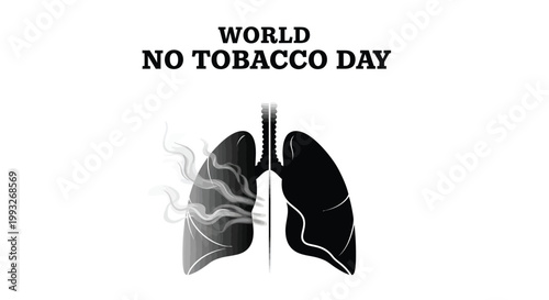 World no tobacco day vector illustration showing human lungs damaged by the effects of smoking cigarettes