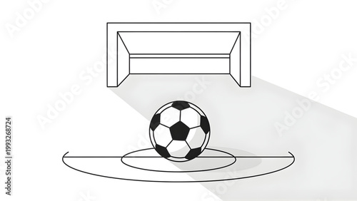 Penalty Kick Soccer Icon with Minimal Design