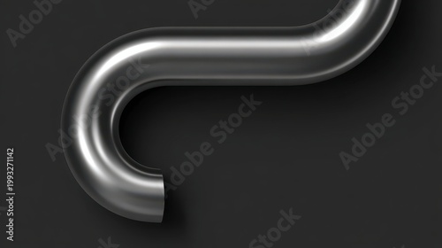 Curved Metallic Pipe with Smooth Surface Against a Dark Background Demonstrating Modern Industrial Design