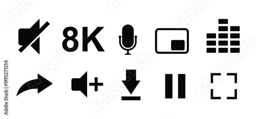 Music vector collection, music-related line icons. Musical instrument symbols, containing musical notes, speakers and sounds.