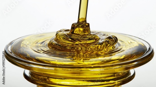 Golden Honey Drizzling from Spoon in Close-Up with Smooth Texture and Glossy Finish on Isolated Background
