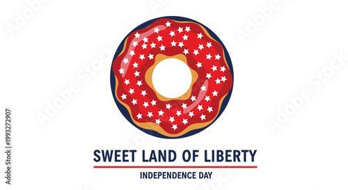 4th of July donut, patriotic dessert, red white and blue, Independence Day treat, sweet food