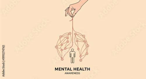 Mental health awareness, psychology symbol, breaking free, mental wellness vector
