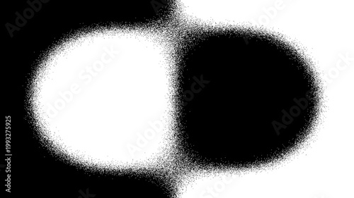 Fotografia Abstract black and white circles with soft edges representing duality and contra