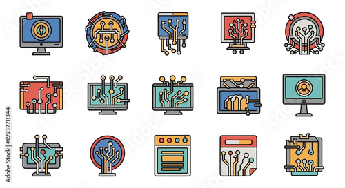 Collection of computer circuit boards.