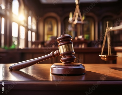 a wooden gavel rests prominently on a desk in a courtroom representing justice and order highlighting the importance of law and the legal system in society s foundational principles