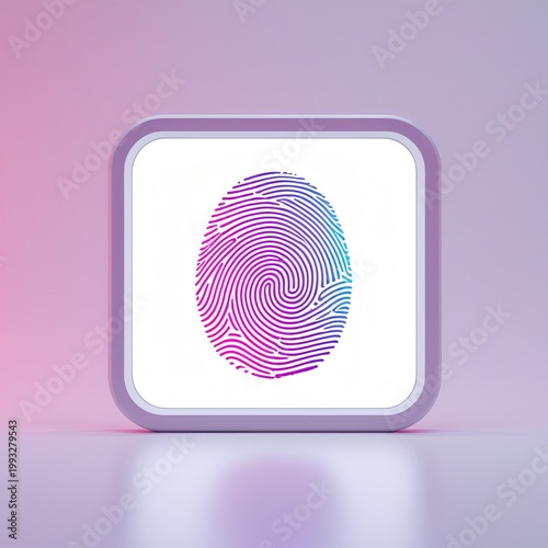 fingerprint icon vector illustration. Biometric data key