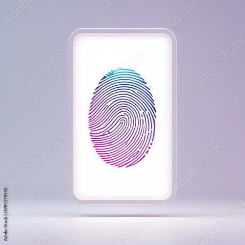 fingerprint icon vector illustration. Biometric data key
