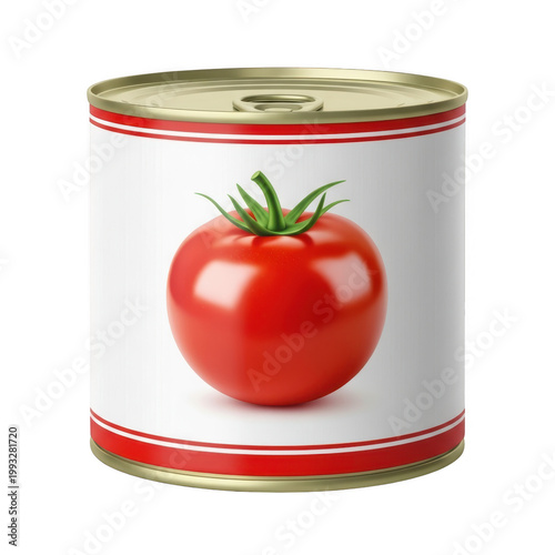Tomato can with fresh tomato illustration isolated on transparent background