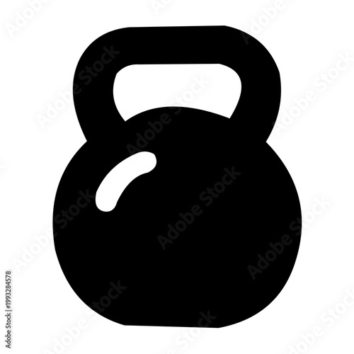 Kettlebell icon solid black simple fitness equipment design