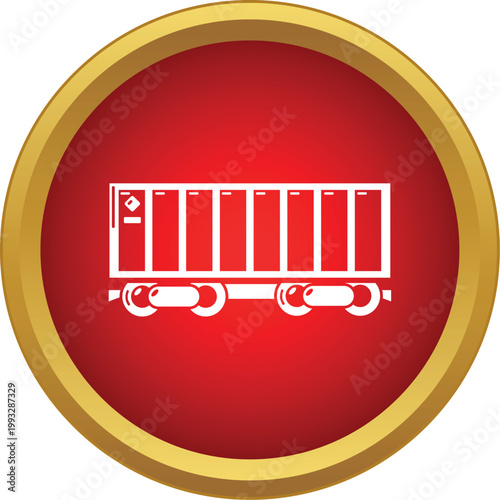 Freight wagon icon conveying cargo shipping and rail transport concepts