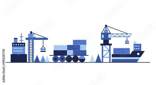 Global Logistics and Supply Chain Operations Illustration.