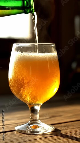 Beer pouring into a glass
