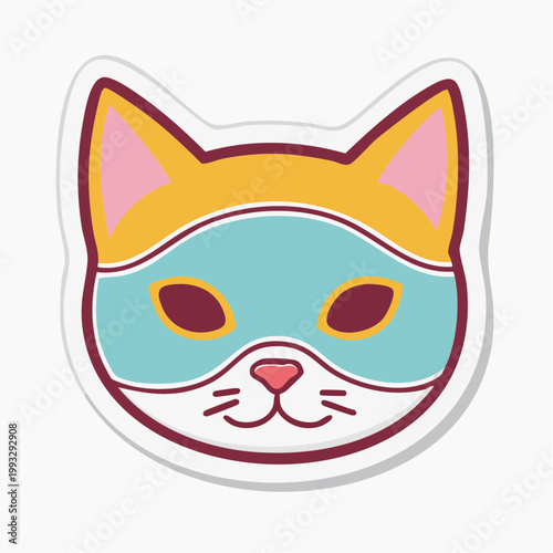 Stylized Cat Face Wearing a Mask
