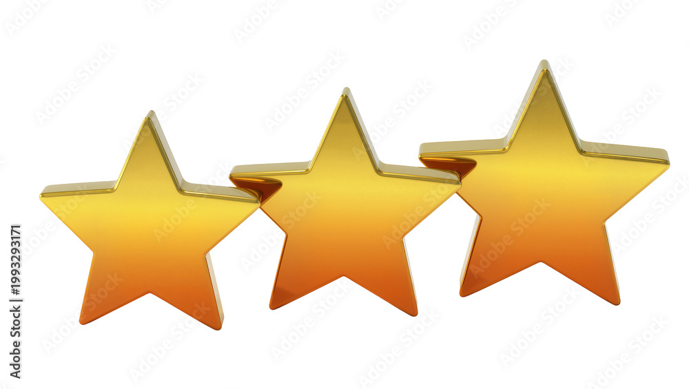Fototapeta premium Shiny golden star rating icons in a row