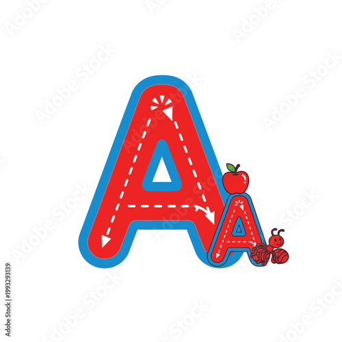 Large Red Letter A Alphabet.