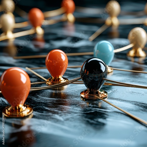 Global Business Data Network Connection Abstract 3D Render