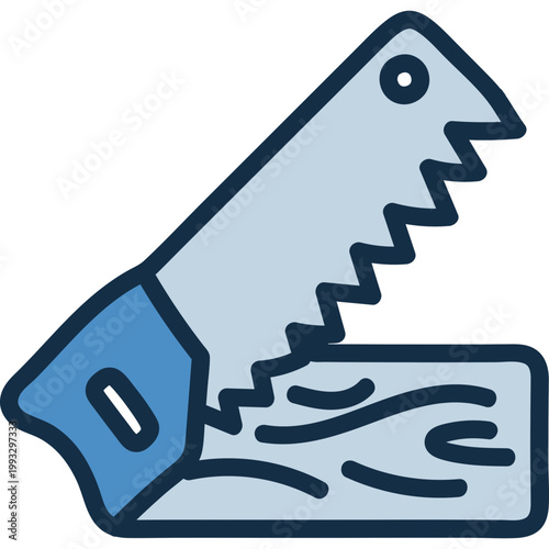 Hand Saw Cutting Wood Icon