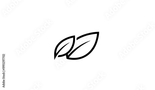 Minimalist Dual Leaf Logo Design Modern Nature Inspired Vector Symbol for Eco Branding Isolated on White Background