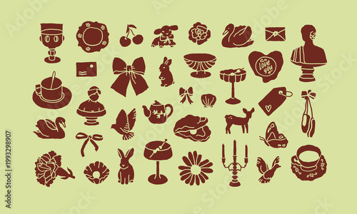 Imperfect Romantic is a charming collection of clumsy, hand-drawn vector illustrations and background seamless patterns inspired by nostalgic love and vintage aesthetics.