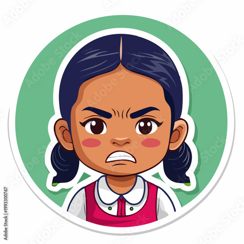 Cartoon Girl Expressing Anger