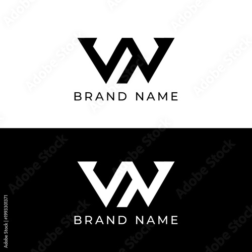 WN Initial Monogram Design Logo