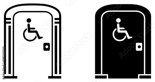 accessible portable toilet icon vector