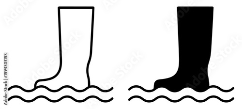 rubber boots icon flooded water protection