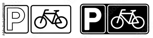 bicycle parking icon flat vector design