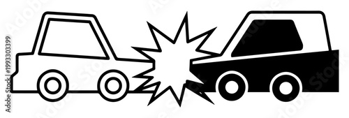 car accident warning icon vector

