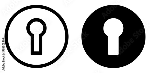 keyhole icon outline filled vector