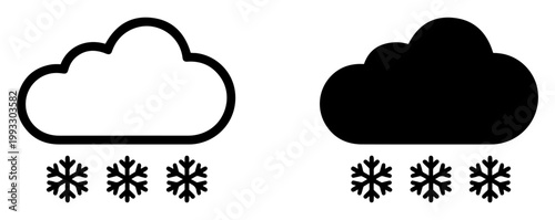 snowfall weather cloud icon vector