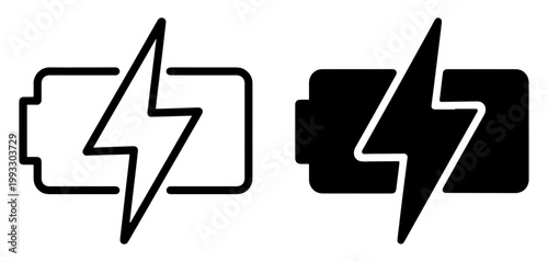 portable power bank charger icon set