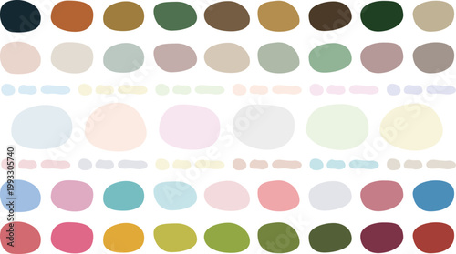 カラフル配色セット/ラフな楕円フレーム