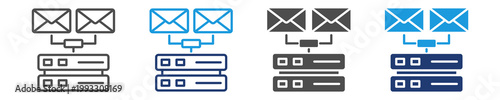 email hosting icon set multiple style