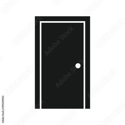 Vector Closed Door Icon Representing Entry Exit Privacy Transition and Access Point