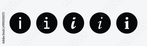 Vector Info Icon Set Depicting Information Symbol Typography Variations and Communication Design
