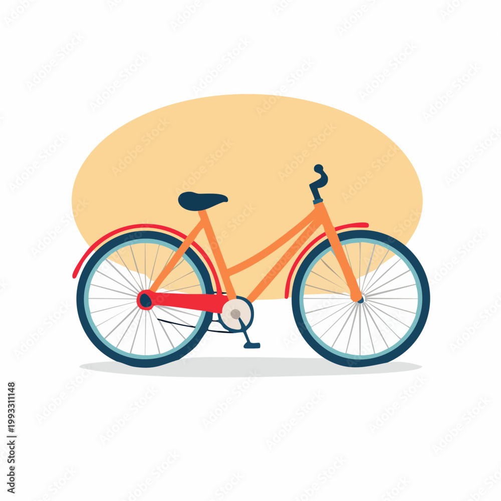 Fototapeta premium Orange Bicycle Illustration