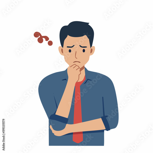 Man Thinking with Question Marks