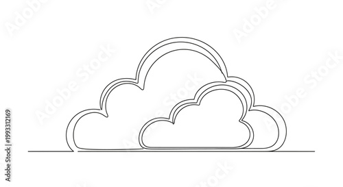 Minimalist Cloud Line Art: Simple, Elegant, and Modern Single Line Drawing