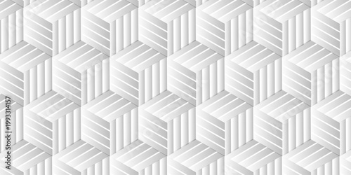 seamless structure pattern square grid metal design. overlap black and gray gradient hexagon cube wall decoration maze textile paper triangle wallpaper background.