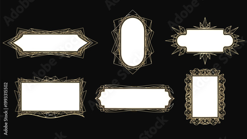 Collection of ornate frame designs with intricate decorative borders. Vector