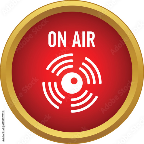 On air recording button broadcasting live radio streaming