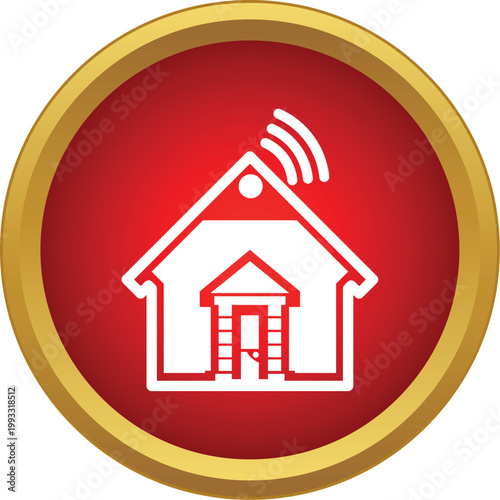 Smart home icon presenting house signal for internet of things concept
