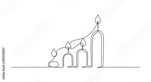 Growth Candle Chart Concept: Rising Business Success and Financial Investment