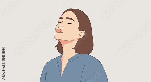 Woman with closed eyes experiencing peace and mindfulness.