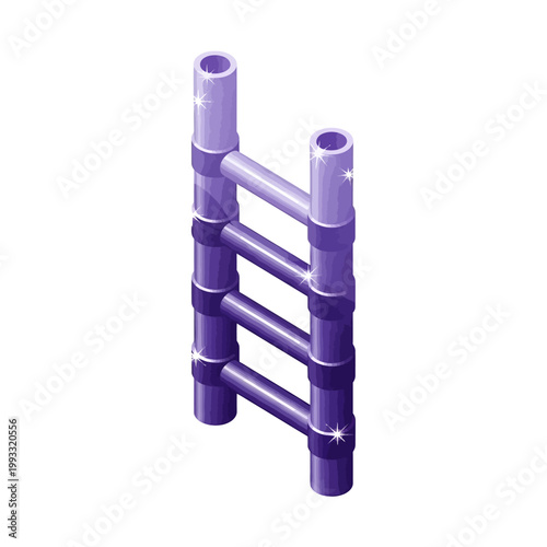 Purple PVC Pipe Fitting Ladder Structure.