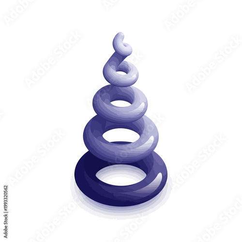 Purple Stacked Ring Toy Structure.